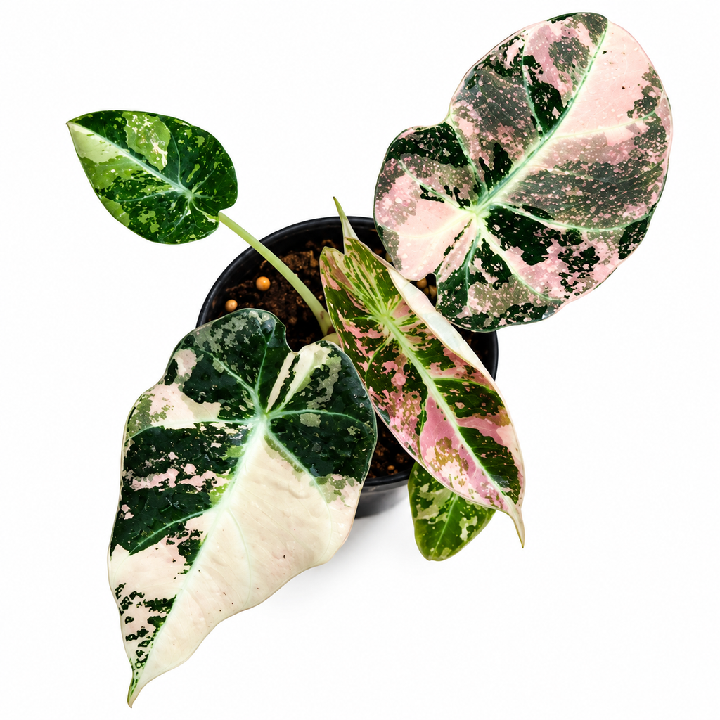 Alocasia 'Black Velvet' Pink Variegated Corm
